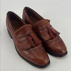 Allen Edmonds Bradenton Genuine Leather Tassel Kiltie Brogues Slip On Loafers